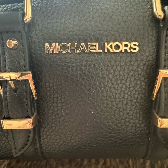 Michael Kors Black Satchel with Gold Accents - Picture 3 of 5